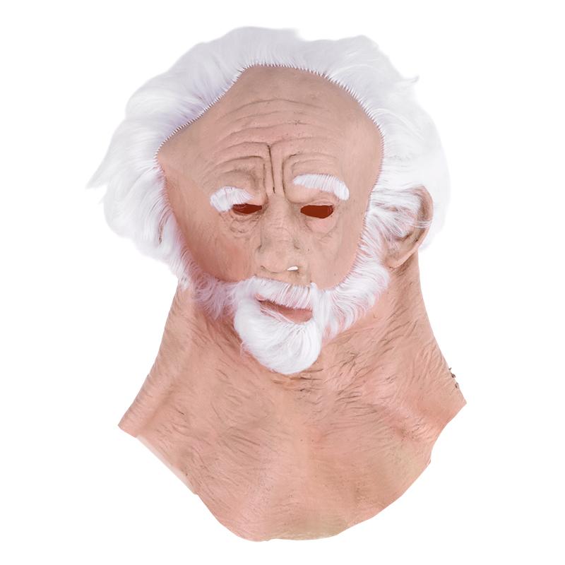 1 kus Halloweenská dekorace Pánská maska na celou hlavu Realistická silikonová maska dědečka Simulační potřeby Párty Cosplay rekvizity