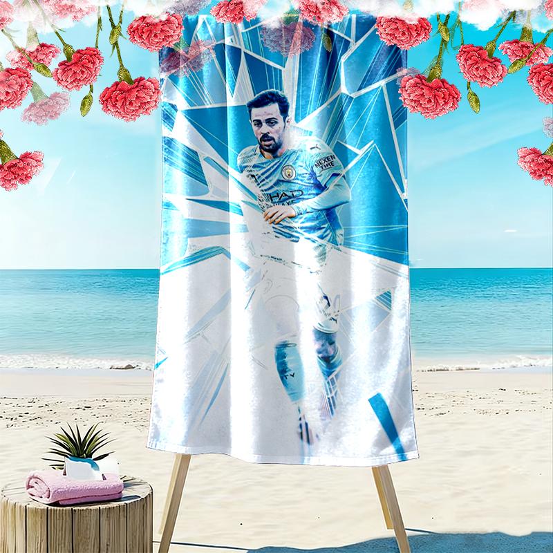 1pz Telo Mare Manchester United Manchester City Regalo di Compleanno Ideale per la Famiglia, Un Telo Mare Vivace Adatto per Attività all'Aperto