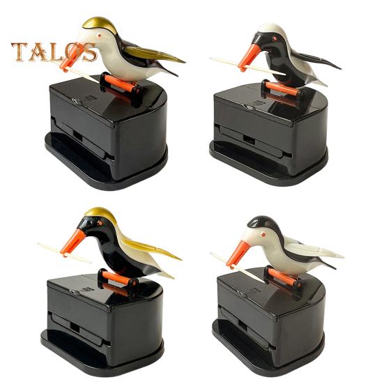 Bird Toothpick Dispenser Press Woodpecker Toothpick Holder Portable Home Office Restaurant Desktop Automatic Toothpick Organizer Container