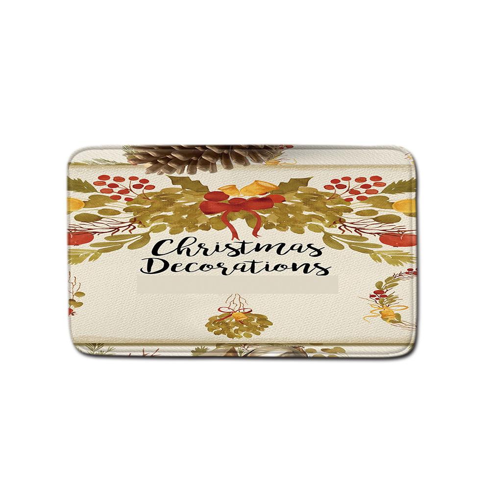 Christmas Shower Curtain Floor Mat Combination Four-Piece Set Bathroom Toilet Carpet Shower Room Mat Foot Mat