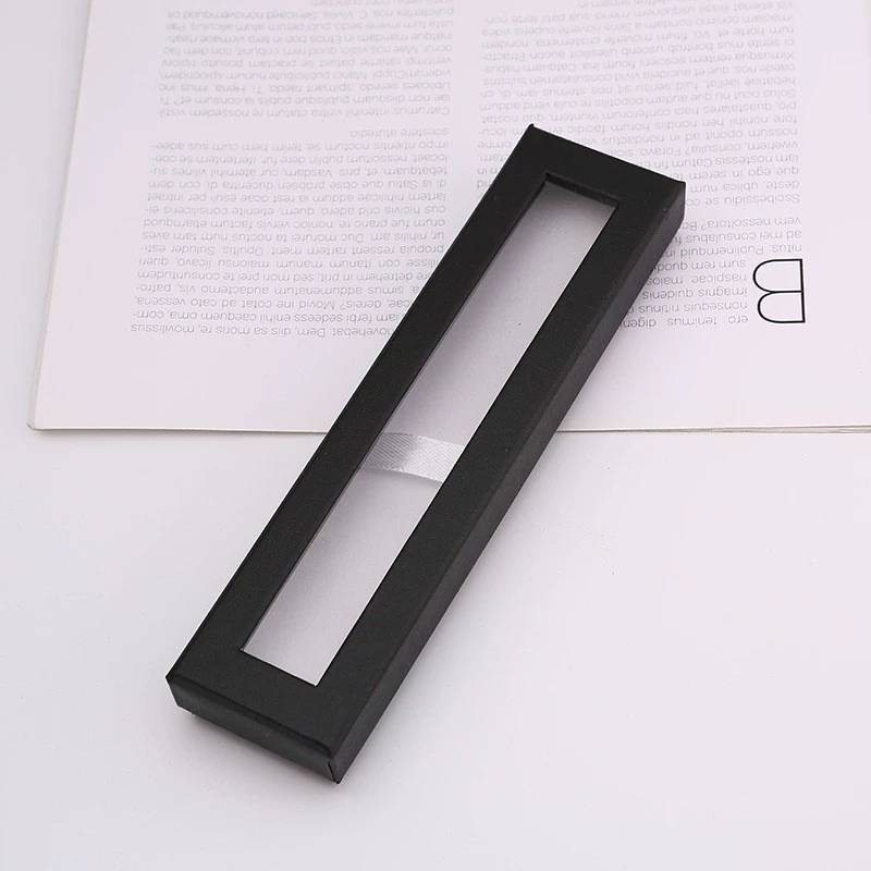 Creative Transparent Pen Box With Window Cover For Office Supplies And Gift Use