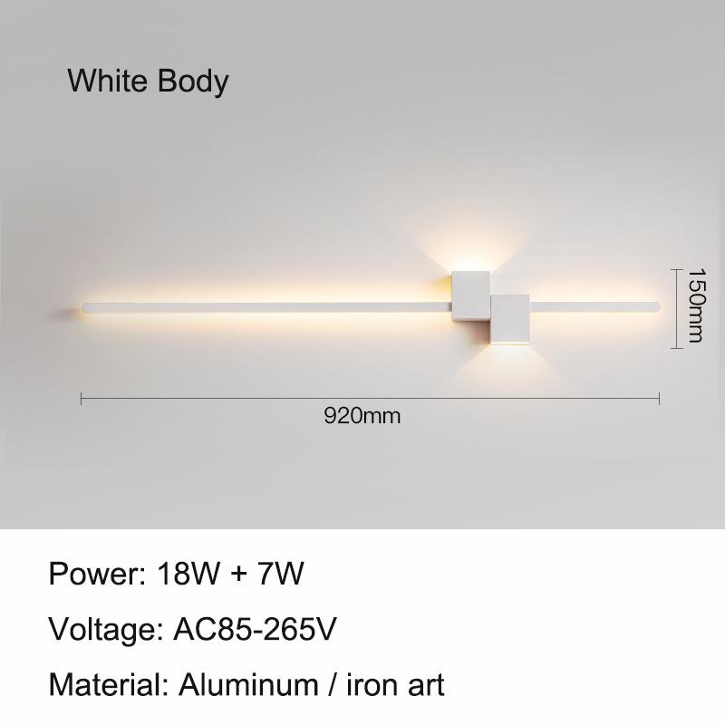 Modern Minimalist LED Indoor Wall Lamp Line Lamp Long Strip Wall Light TV Background Wall Bedroom Living Room Aisle Hallway Lamp