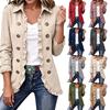 Cardigan da donna alla moda a maniche lunghe con bordi a balze e bottoni
