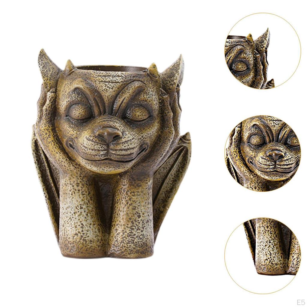 Gargoyle Sculpture Flower Planter for Plant Small Landscaping Gothic Flowerpot Pot