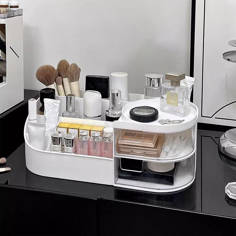 

Большая вместительная коробка для хранения косметики, контейнер для макияжа, коробка для хранения кистей для макияжа, держатель для косметических кистей, настольный органайзер для мелочей