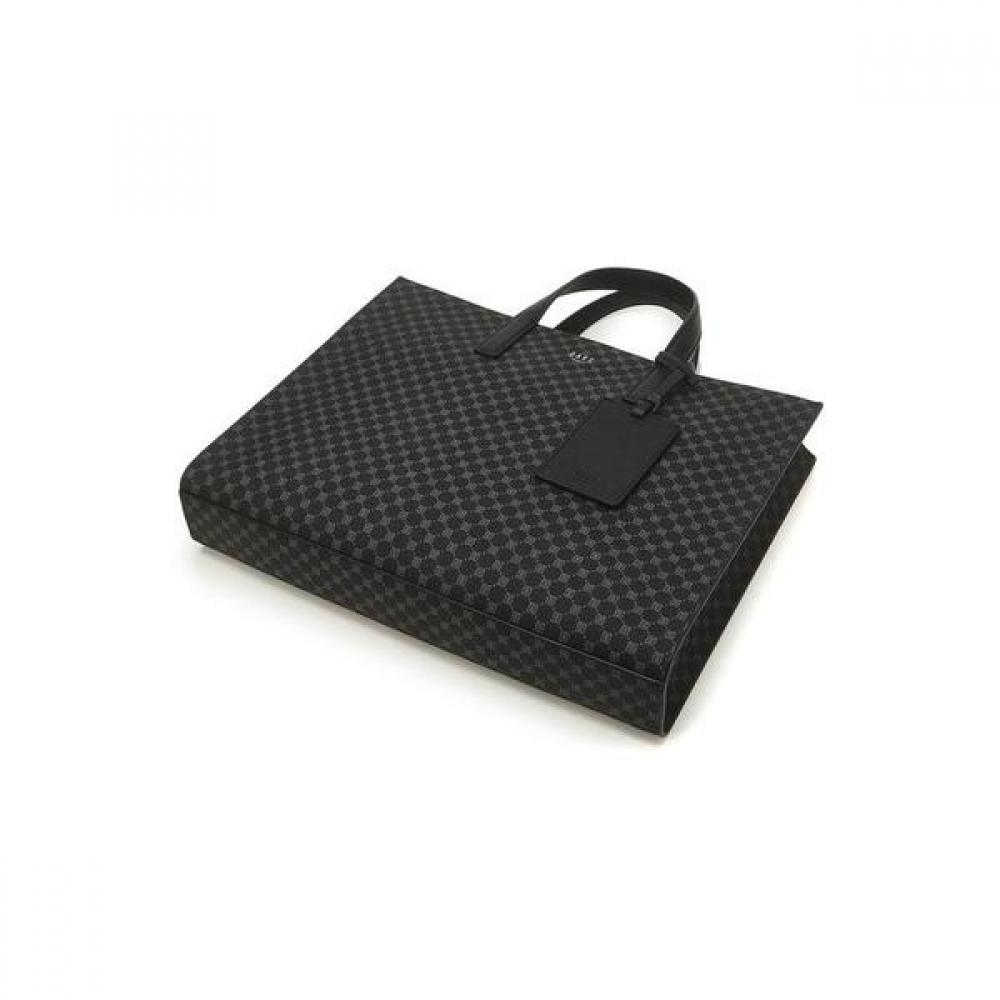 Daks Black Logo Pattern Leather Tote Bag Dbba2e601bk