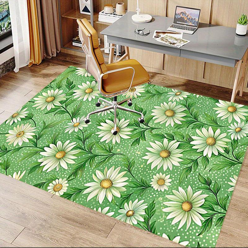 1PC Daisy Pattern Non-Slip Floor Carpet Compatible for Office&Living Room&Dining Room - Flat-Weave Machine- Soft & Pattern-E246