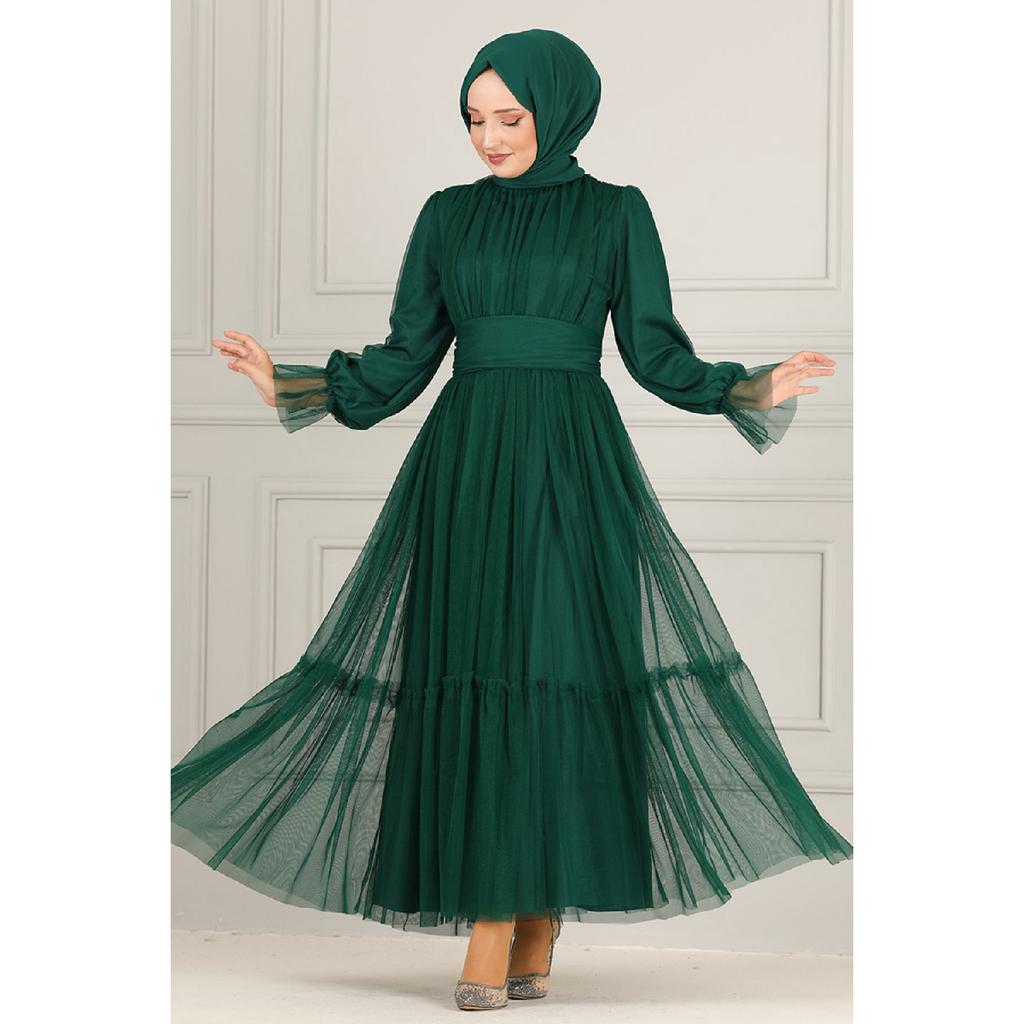 Belted Chiffon Evening Dress End5521 Taba