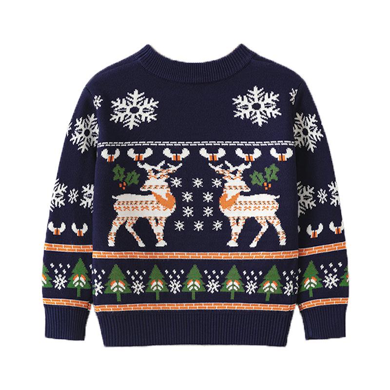 New Christmas Reindeer Sweaters for Children, Autumn and Winter Knitted Sweaters for Boys, Girls and Babies