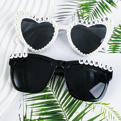 Party Glasses for Bride & Groom - Exquisite Dress-up, Photo-Ready, Free Shipping.