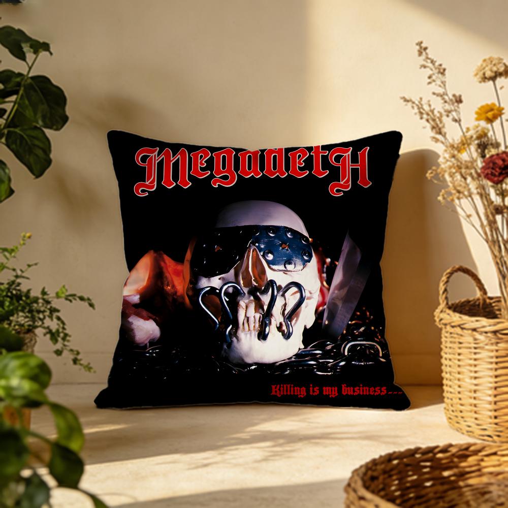 Hot MMegadethses Cushion Cover Versatile DoubleSided Pillow Case Fit for Sofa Bed Car  Daily Decor