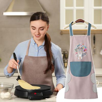 Avental impermeável resistente a óleo com bolso prático babador multiuso com cadarço avental respirável reutilizável à prova de óleo para cozinha