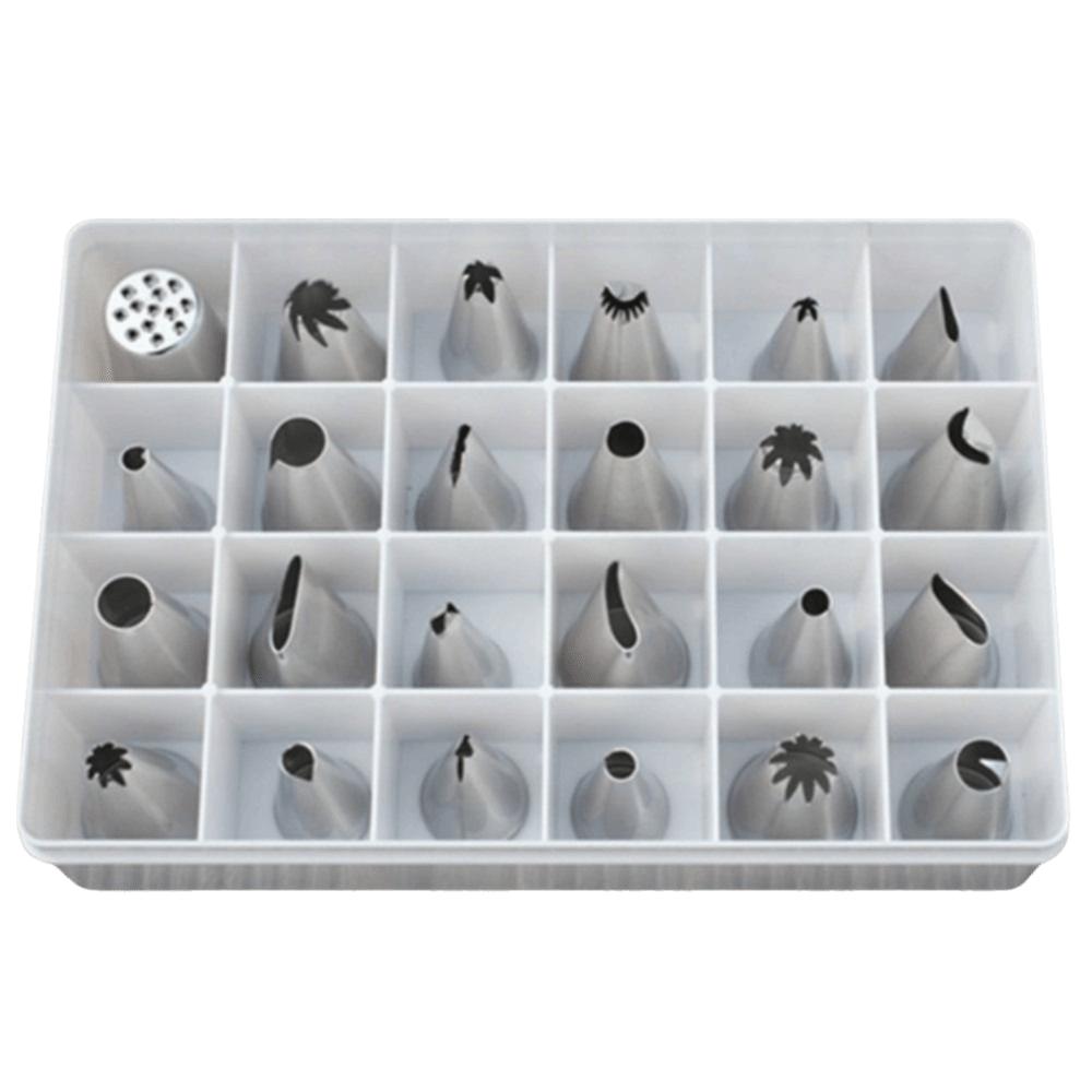 

24PCS Steel Decorating Piping Tip Baking Tool Icing Piping Tip Flower Frosting Nozzles Kitchen Style B