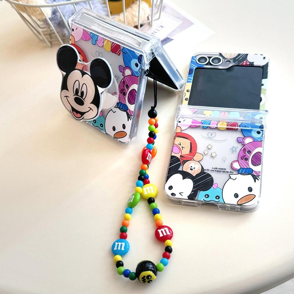 Mickey & Minnie Cartoon Samsung Z Flip7 Anti-Drop Case for Women - Creative, Foldable Screen Protection, Compatible with Z Flip6