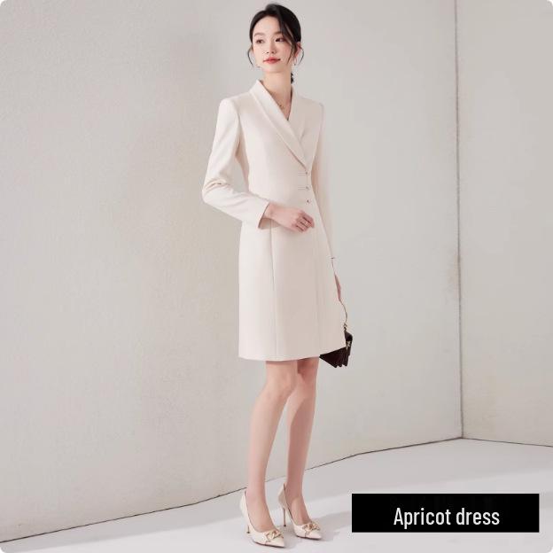 Aishangchen Mandarin Collar Long Sleeve A-line Dress with Frog Buttons