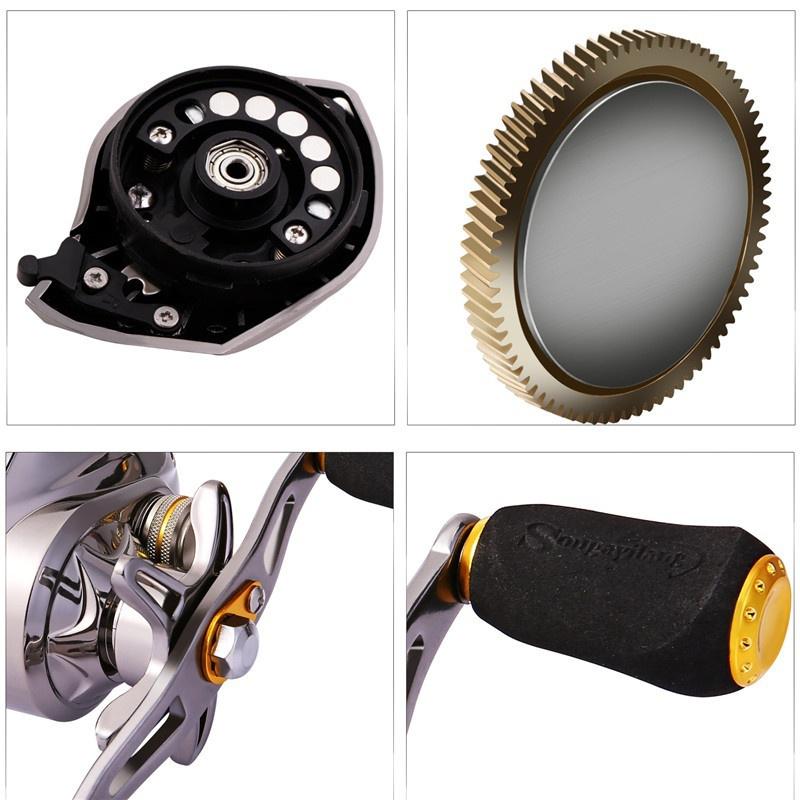 Baitcasting Fishing Reel -6.3:1 Low Profile Baitcaster Reel with Magnetic Brake System11+1BB