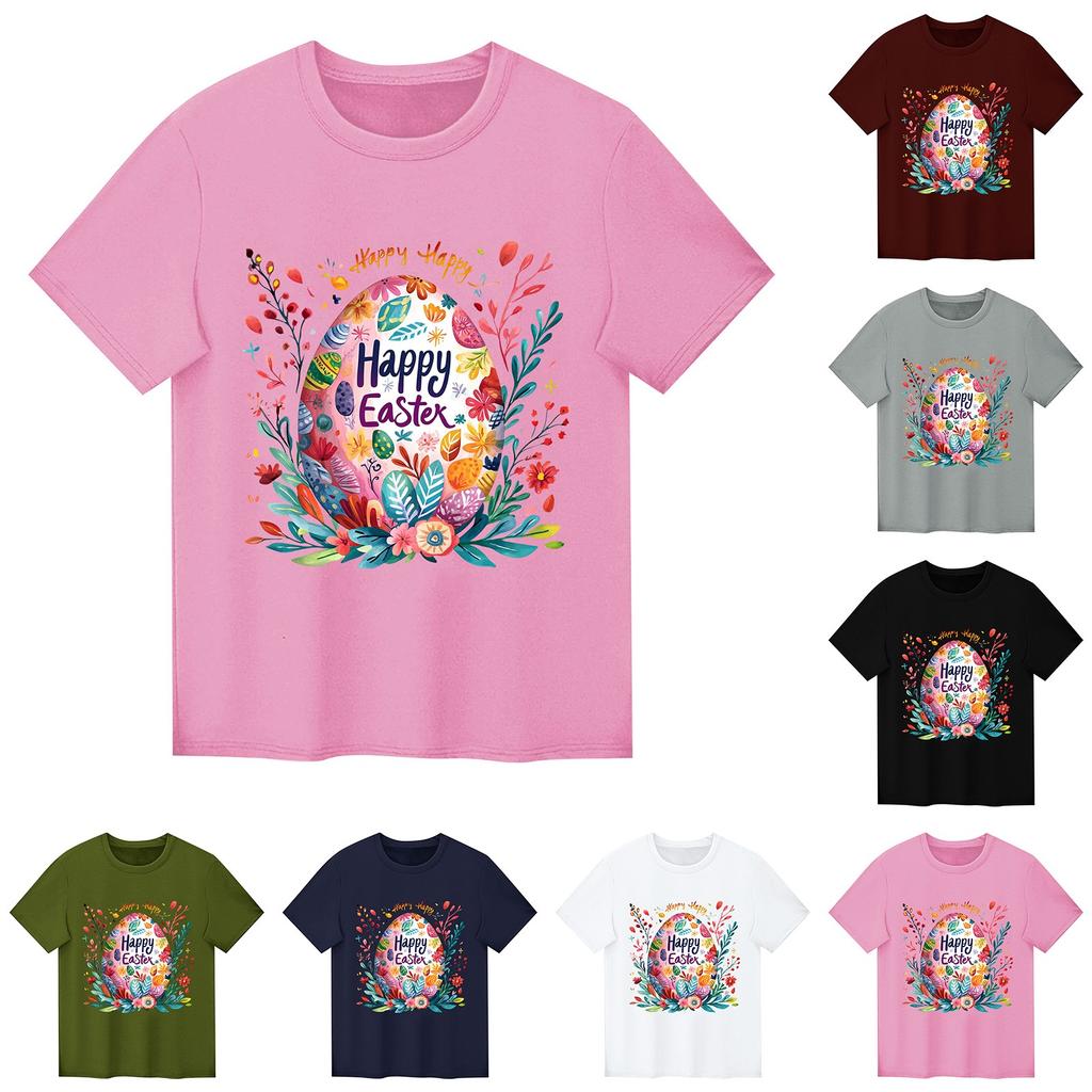 Barn Tryckt Kortärmad Rundhalsad Casual Bekväm Lös Lätt Topp