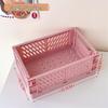 Foldable Desktop Storage Basket for Stationery and Books