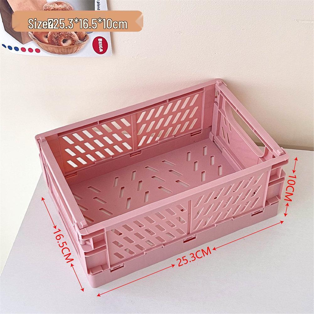 Foldable Desktop Storage Basket for Stationery and Books