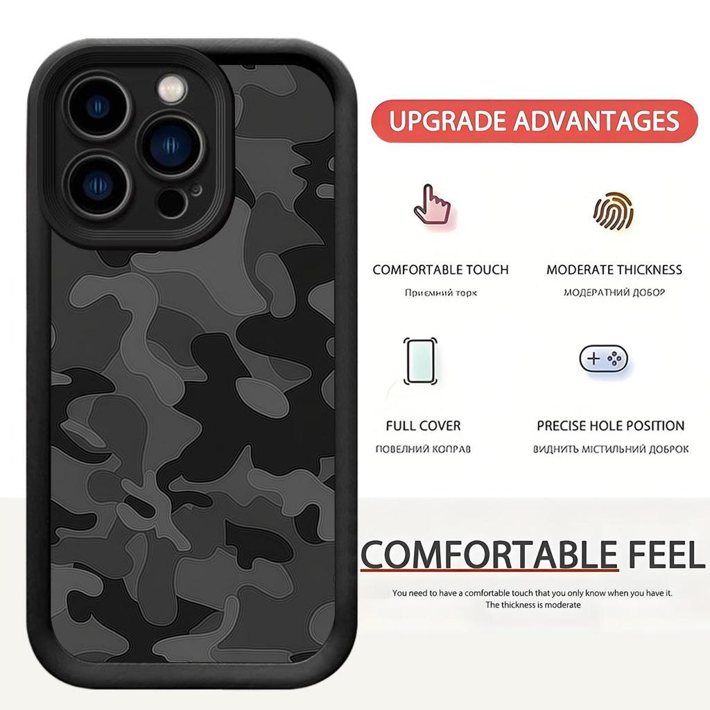 Camouflage Series Black Groove iPhone 14/15/16/17 ProMax Protective Case