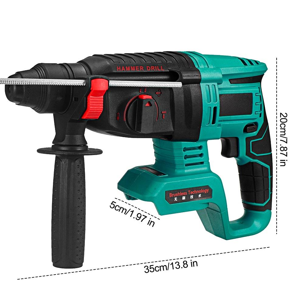 Multifunction Cordless Brushless Electric Rotary Hammer Rechargeable Electric Hammer Power Drill for 18V Battery New
