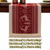 Rectangle Christmas Table Runner Thickened Red Elks Tablecloth Long with Tassels Xmas Desktop Decoration Festival Party Supplies