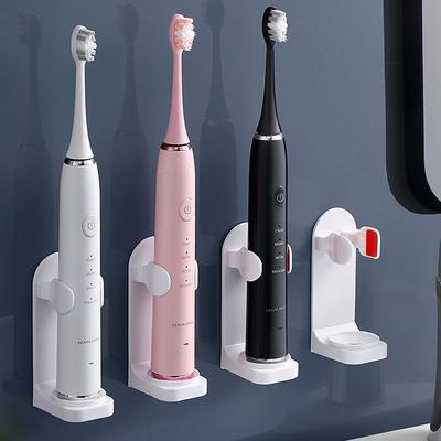 Elektrischer Zahnbürstenhalter, anpassbar an die Wand, Badezimmer, platzsparend, spurlos, Zahnbürsten-Organizer, Ständer, selbstklebendes Rack-Zubehör