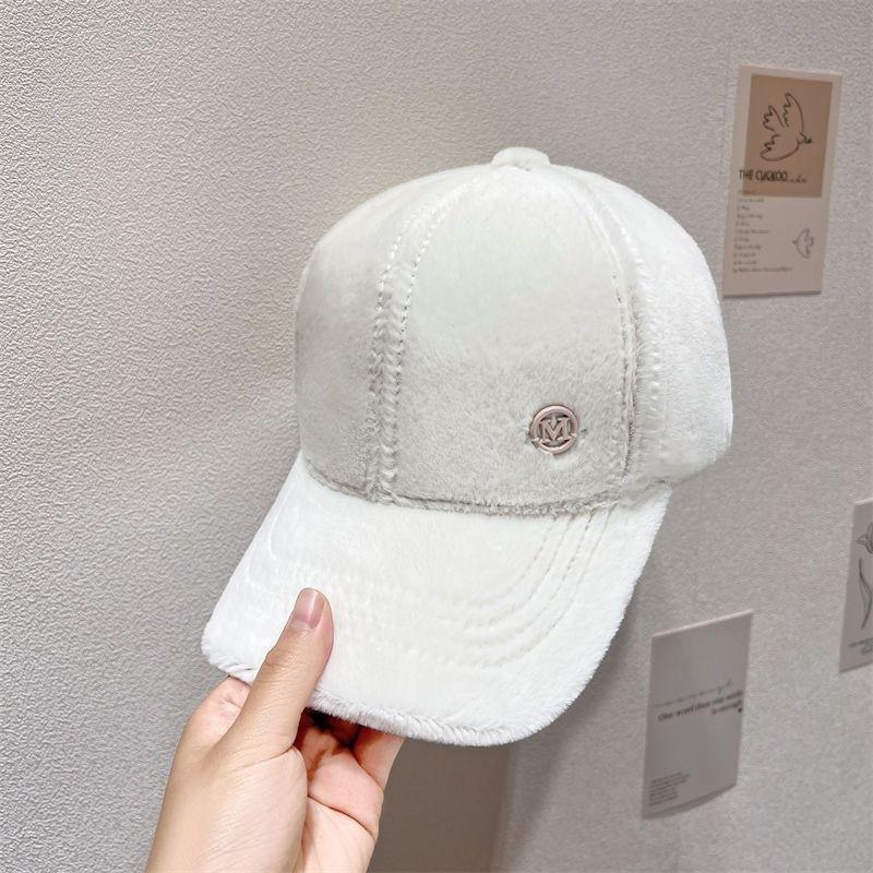 Thermal cap children's M standard cap plush autumn and winter ins versatile fashion show face small baseball cap tide