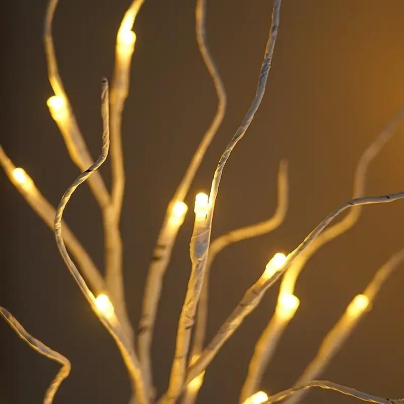 4PC 60CM Birch Tree Lights with Adjustable Branches, Battery Powered LED Tree Lamp for Christmas, Party, Bedroom & Outdoor Decor