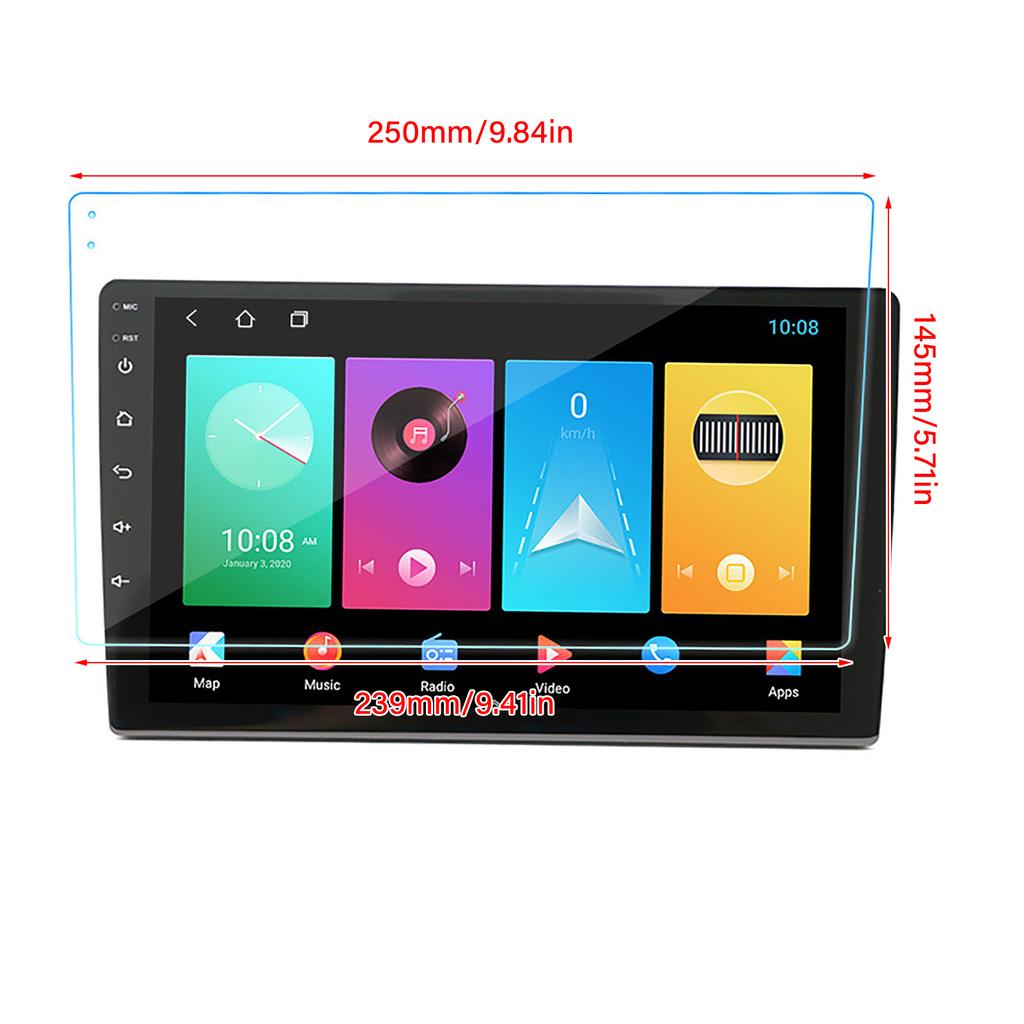 Protective Film Navigation Screen Protector Long Lasting Car Touch Screen Tempered Glass Film Rugged Clear Image Cleaning Kit