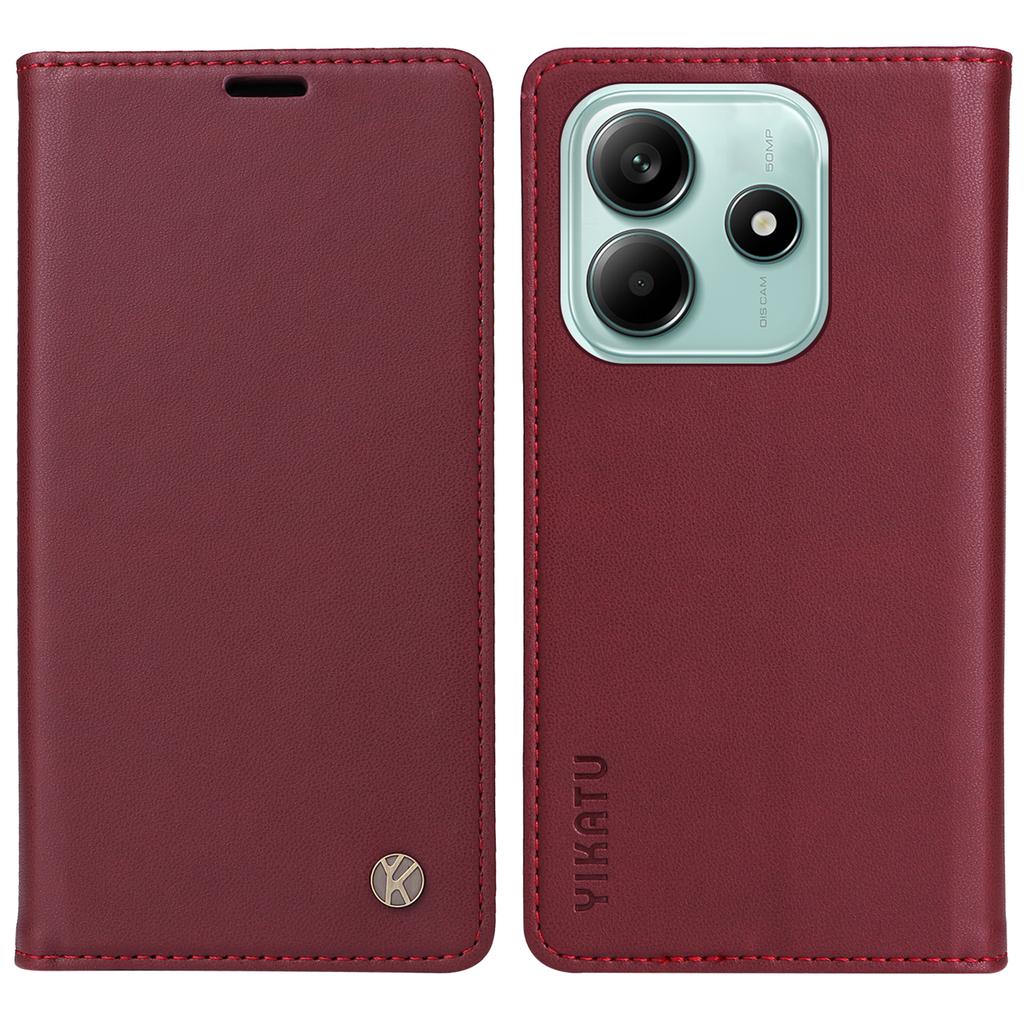 YIKATU YK-001 For Xiaomi Redmi Note 14 5G Case Stand Leather Phone Cover Strong Magnetic Closure
