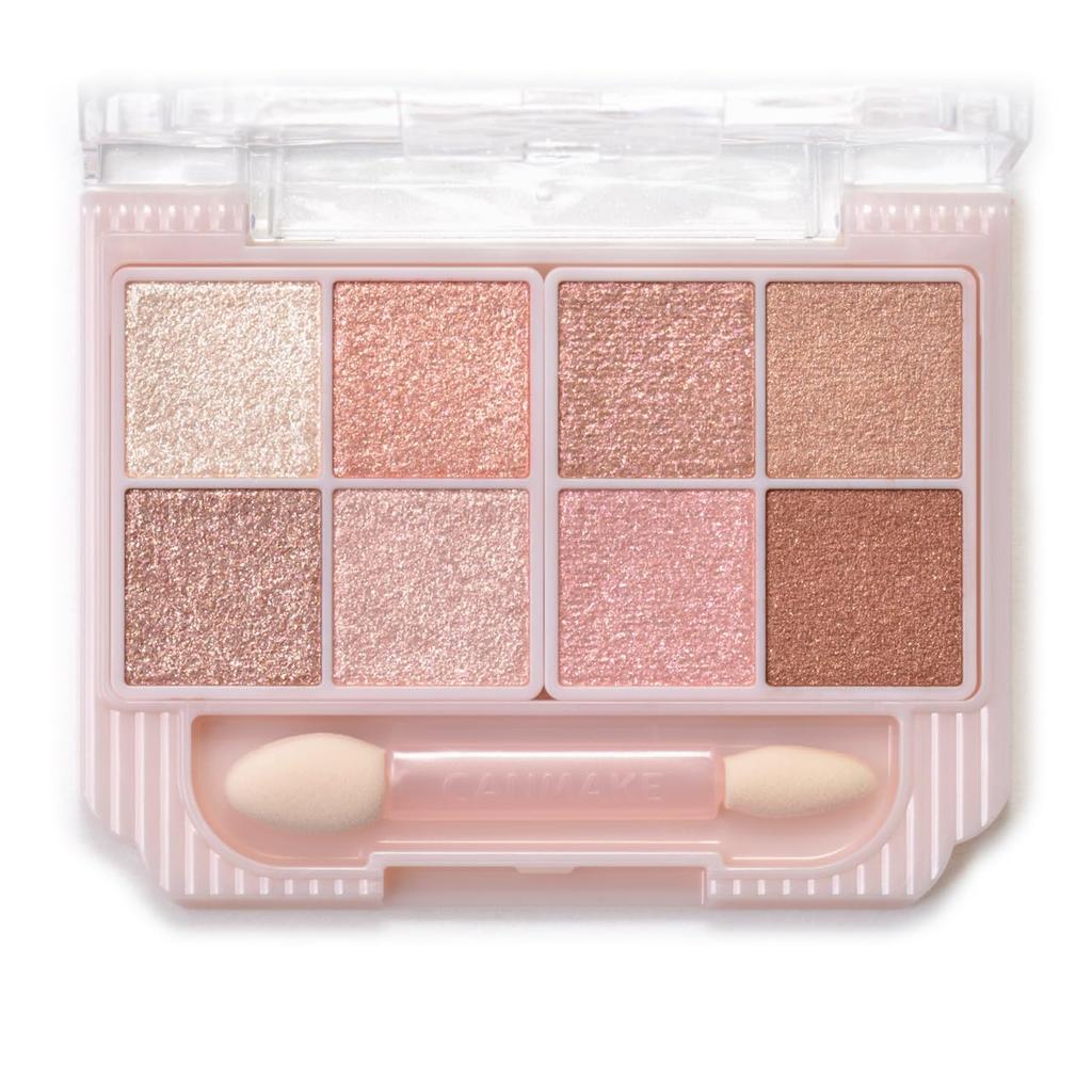 Canmake Petit Palette Eyes S02 Macaron Candy Glitter Eyeshadow Palette Sheer Finish Double-Ended Applicator