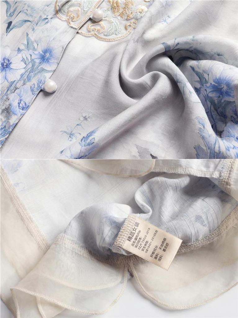 2026 Summer Chinese Style Mid-Sleeve Plus Size Blouse for Middle-Aged & Elderly Women