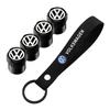 Hub Caps Tire Valve Stem Cap+Keychain Set Dustproof And Practical For Volkswagen GOLF Polo Tiguan VW GTI PASSAT RL7BD4