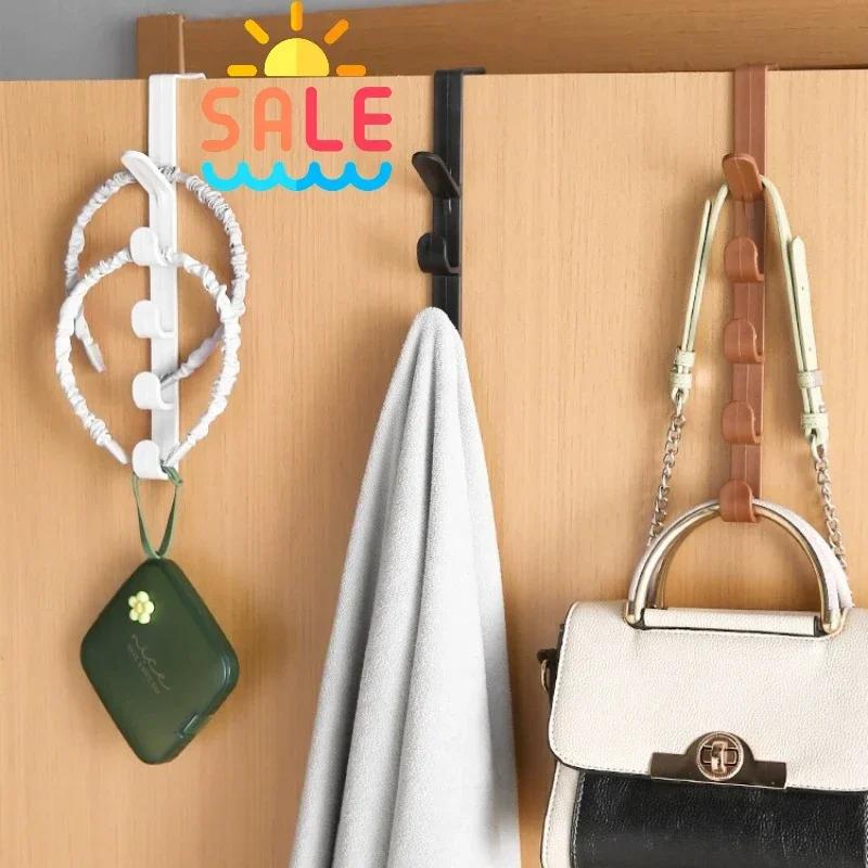 1pc Long Row Of Hooks Behind The Door, Bag Rack Ins Dormitory Storage Hanger, Wall-mounted Storage Rack, Hat Organizer