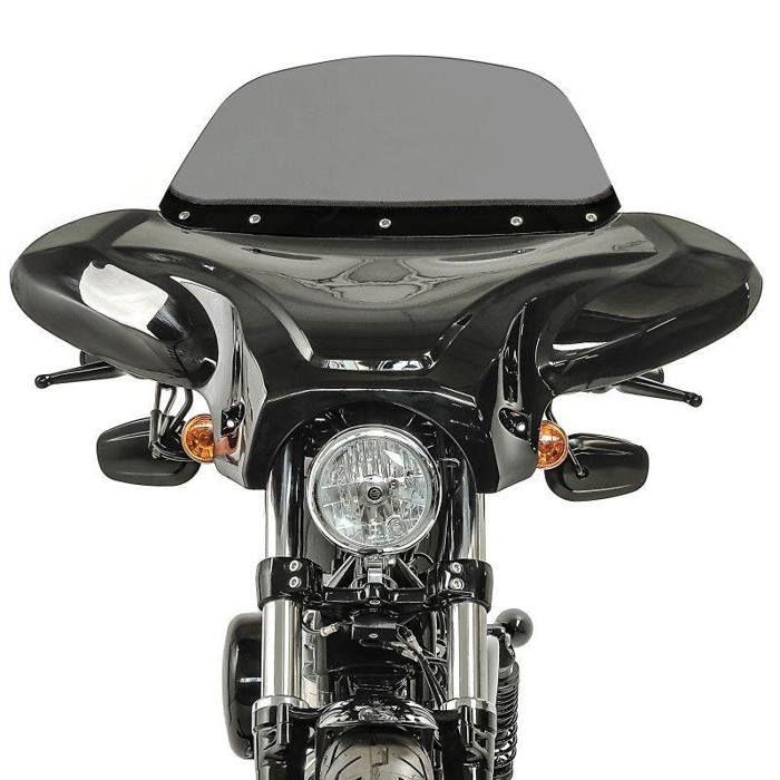 Carenage Batwing avec Pare Brise compatible avec Chopper et Custombikes Craftride en fumé clair