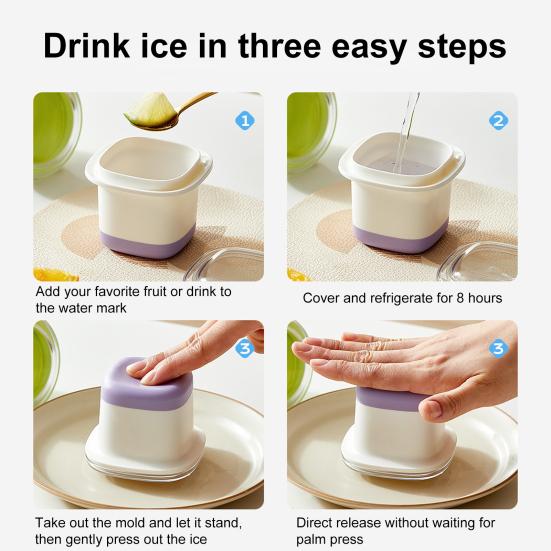 Yousheng Ice Cube Tray Silicone Ice Cube Maker with Lid for Food Juice Drinks BPA Free Easy Release Baby Blocks Freezer Storage Containers