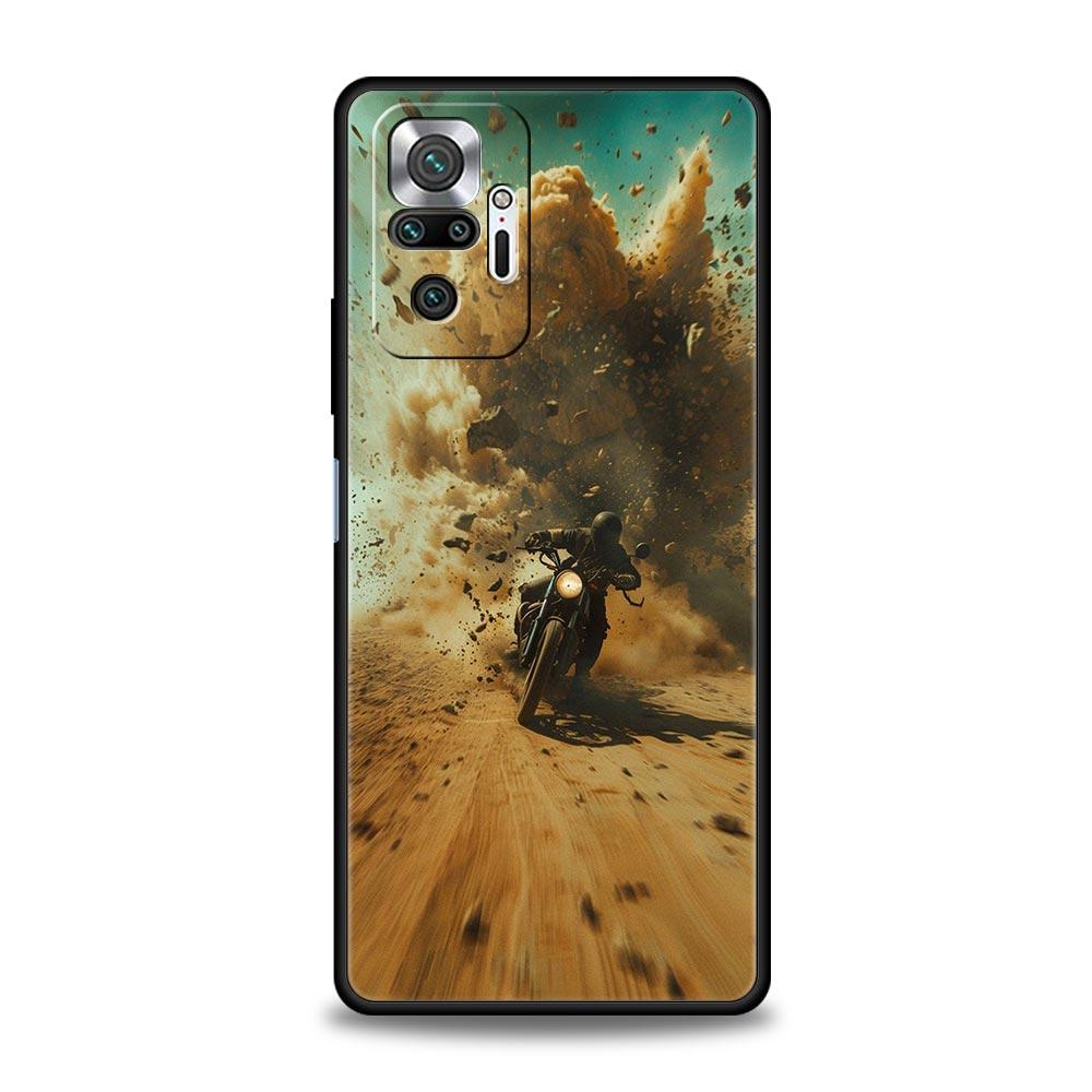 Moto Cross Motorcycle Sports Phone Case For Xiaomi Redmi Note 14 13 5G 10 11 12 Pro Plus 4G 14C 13C 12C 10C Black Cover