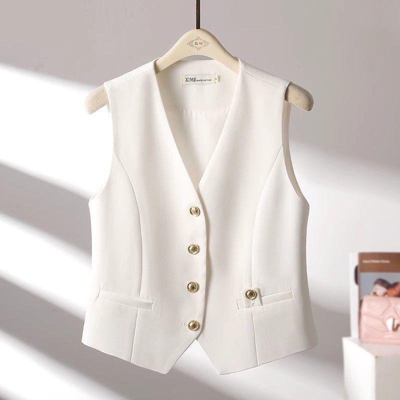 Suit Black Vest Women's Versatile Spring and Autumn New Fashion Waistcoat