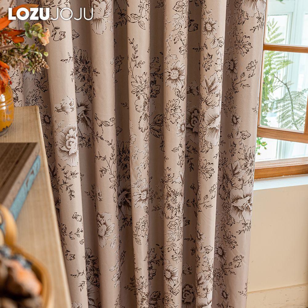 1PC LOZUJOJU Fashionable Retro Printed Blackout Curtains 100% Blackout Thick Curtain for Bedroom Living Room Balcony Window for Home Decor