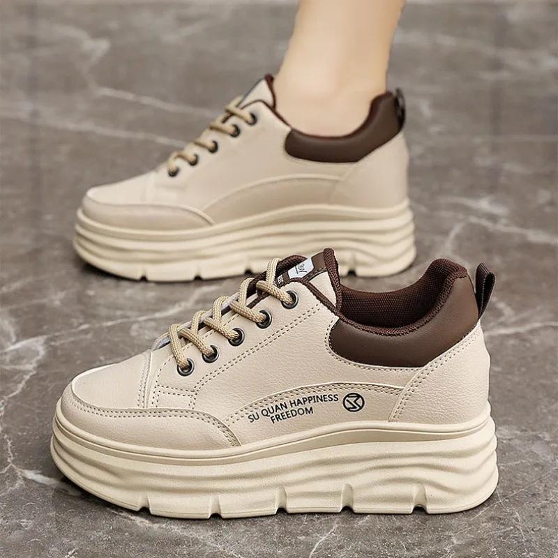 New Woman's Vulcanized Shoes Spring All-match Platform White Casual Shoes Fahsion Female Board Shoe Sneakers Zapatoas Mujer 2025