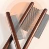 Wooden Handle Pet Comb: Knot Remover & Flea Comb with Encrypted Steel Needles for Cats & Dogs