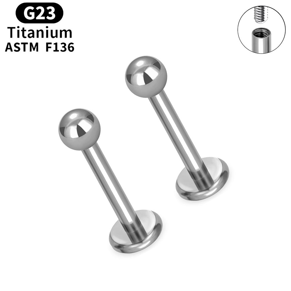 2pcs Titanium 16g Lip Labret Piercing Crystal Ball Monroe Lip Stud Helix Conch Tragus Cartilage Earrings 2/3/4mm CZ Body Jewelry