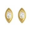 18k Gold Matte Sandblasted Geometric Zircon Marquise Stud Earrings for Women