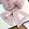 Autumn and Winter New Imitation Rabbit Plush Scarf Fashionable and Warm Simple and Versatile Cross Striped Knitted Plush Neck Protection Scarf
