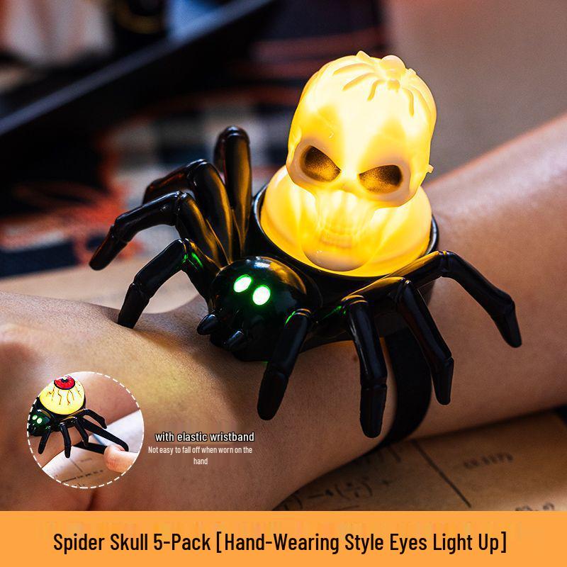 Halloween Aufleuchtendes Spinnen-Armband & Kürbislaterne für Kinder