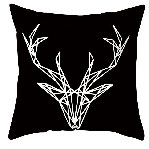 New Simple Black and White Plain Pillowcase Geometric Home Cushion Cover