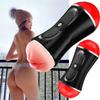 Taza masturbadora masculina, vibrador, Vagina Real para hombres, Garganta Profunda, boca, doble resistencia para adultos, ejercicio, Juguetes sexuales para hombre