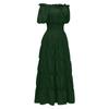 Dress For Women Stage Costume Halloween COS  Retro Solid Color Waistband Dress Party Evening Night Long Dress