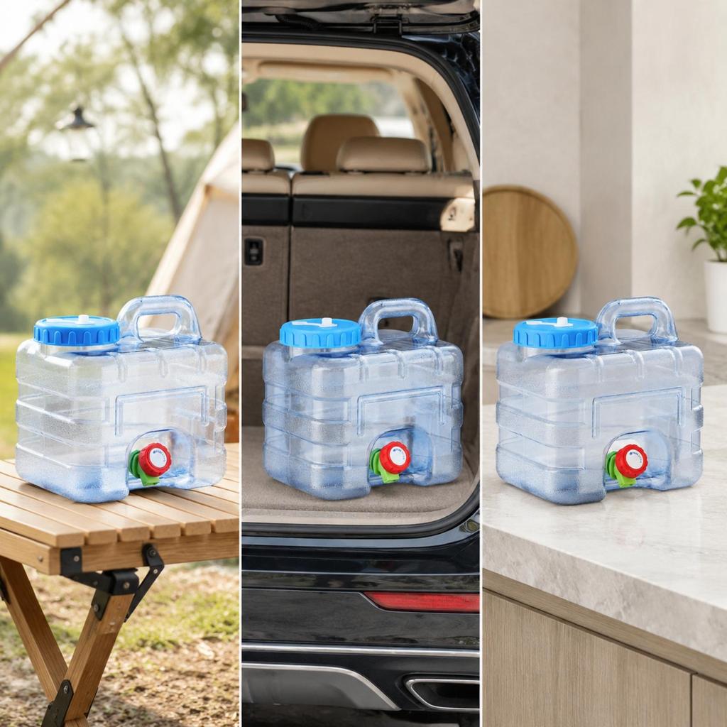 7.5Liter Water Storage Bucket Portable with Faucet Lightweight for Camping, Road Trips,